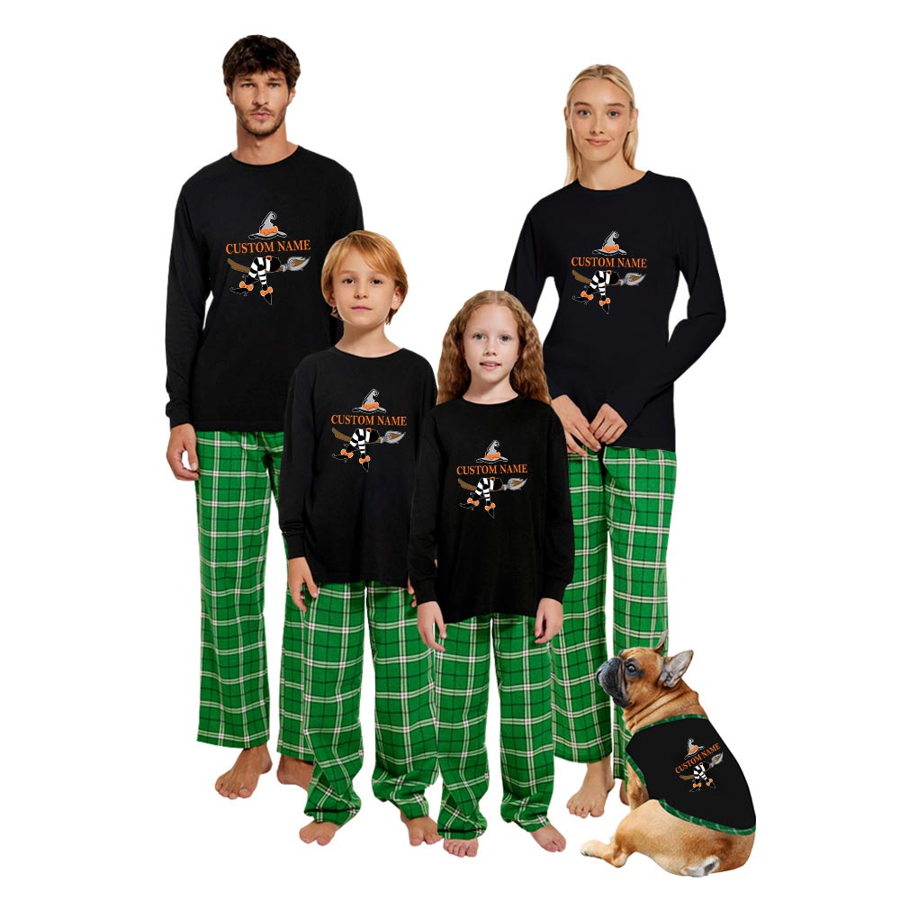 Personalized Name Witch Cotton Halloween Jammies Personalized Name Witch Cotton Halloween Jammies