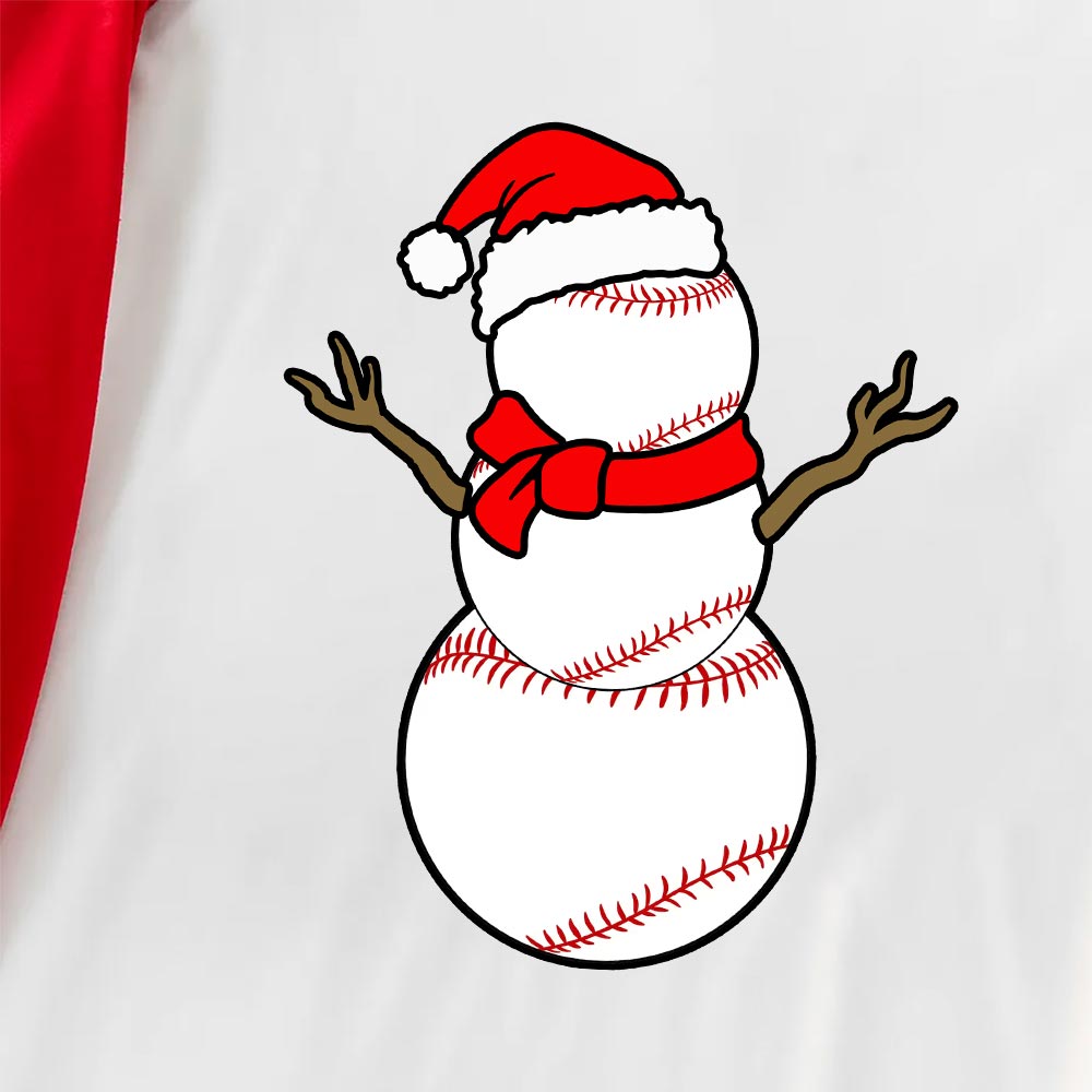Matching Baseball Snowman Christmas Jammies Short Sleeves Matching Baseball Snowman Christmas Jammies Short Sleeves