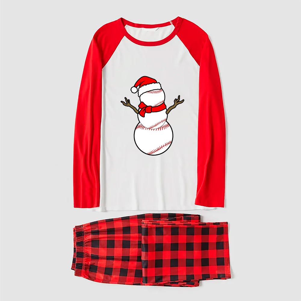Unique Baseball Snowman Matching Christmas Pjs Plaid Unique Baseball Snowman Matching Christmas Pjs Plaid