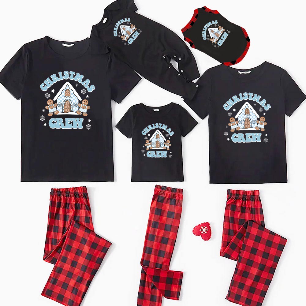 Family Christmas Crew Pajamas Blue Christmas Gingerbread House Family Christmas Crew Pajamas Blue Christmas Gingerbread House