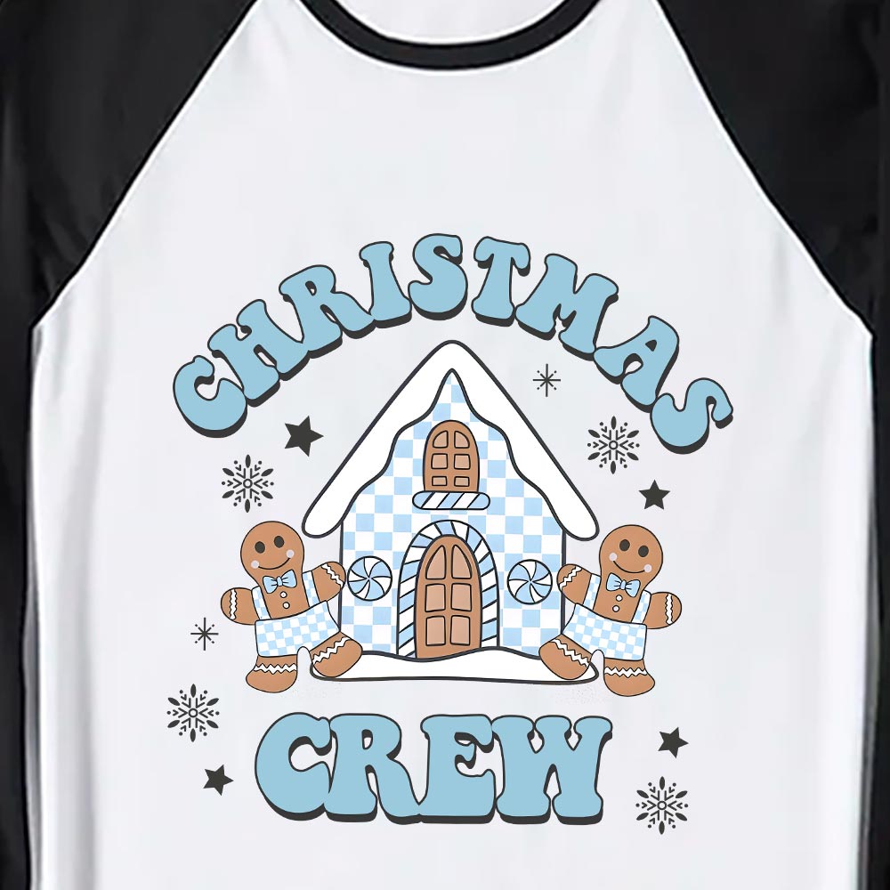 Festive Blue Christmas Gingerbread House Christmas Crew Pajamas Festive Blue Christmas Gingerbread House Christmas Crew Pajamas