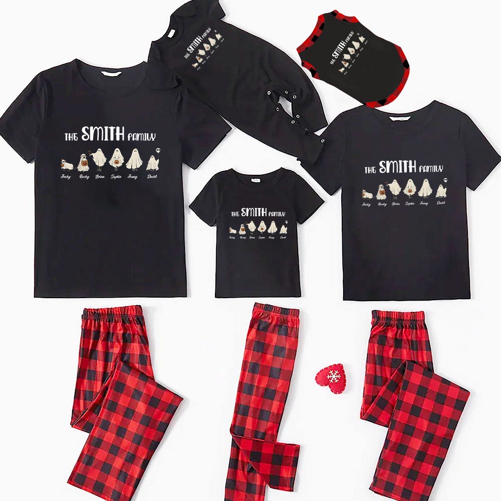 Personalized Family Name Short Sleeve Halloween Pjs