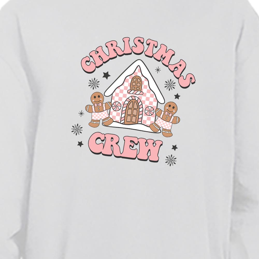 Cotton Christmas Crew Matching Family Pjs Print Pink Gingerbread House Cotton Christmas Crew Matching Family Pjs Print Pink Gingerbread House
