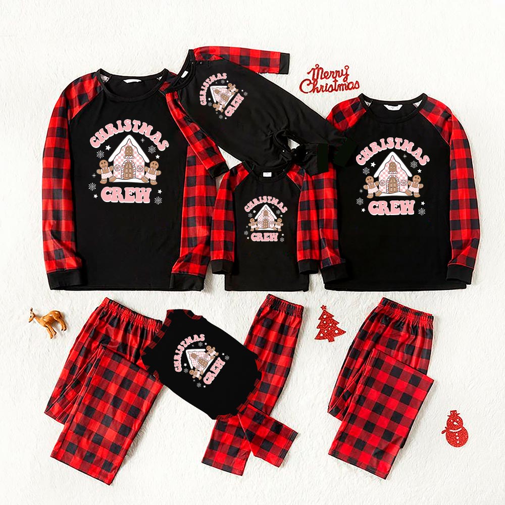Pink Christmas Gingerbread House Matching Pajamas For Family Pink Christmas Gingerbread House Matching Pajamas For Family