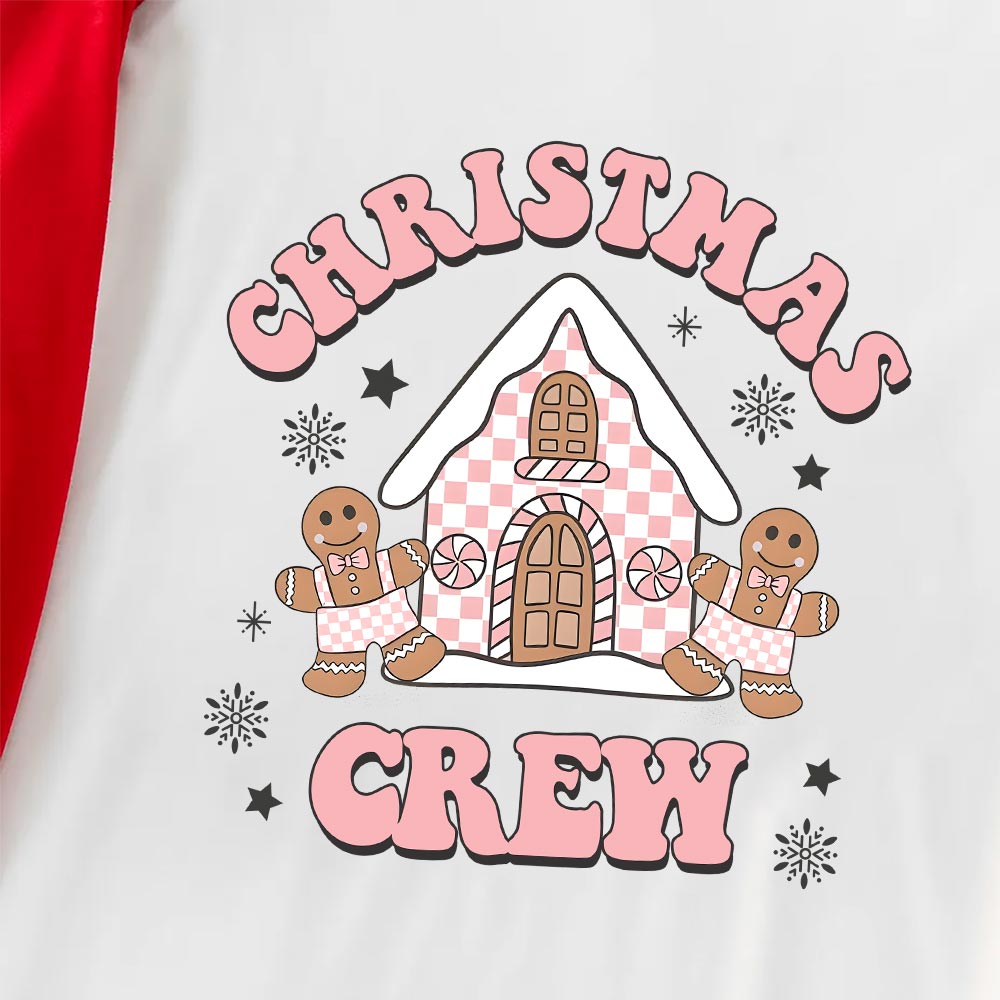 Matching Christmas Crew Pajamas Pink Gingerbread House Matching Christmas Crew Pajamas Pink Gingerbread House