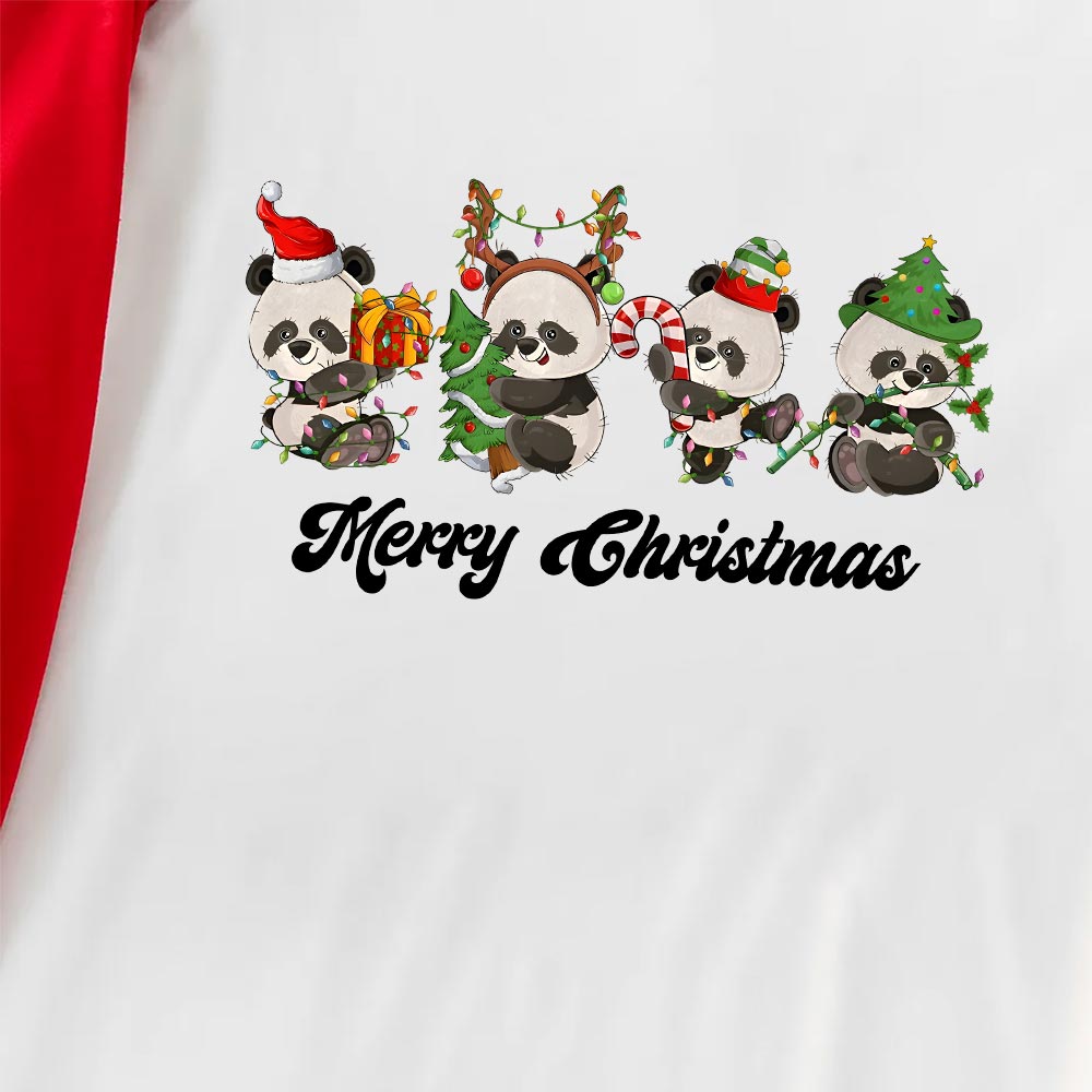 Festive Pandas Matching Christmas Pjs Plaid Festive Pandas Matching Christmas Pjs Plaid