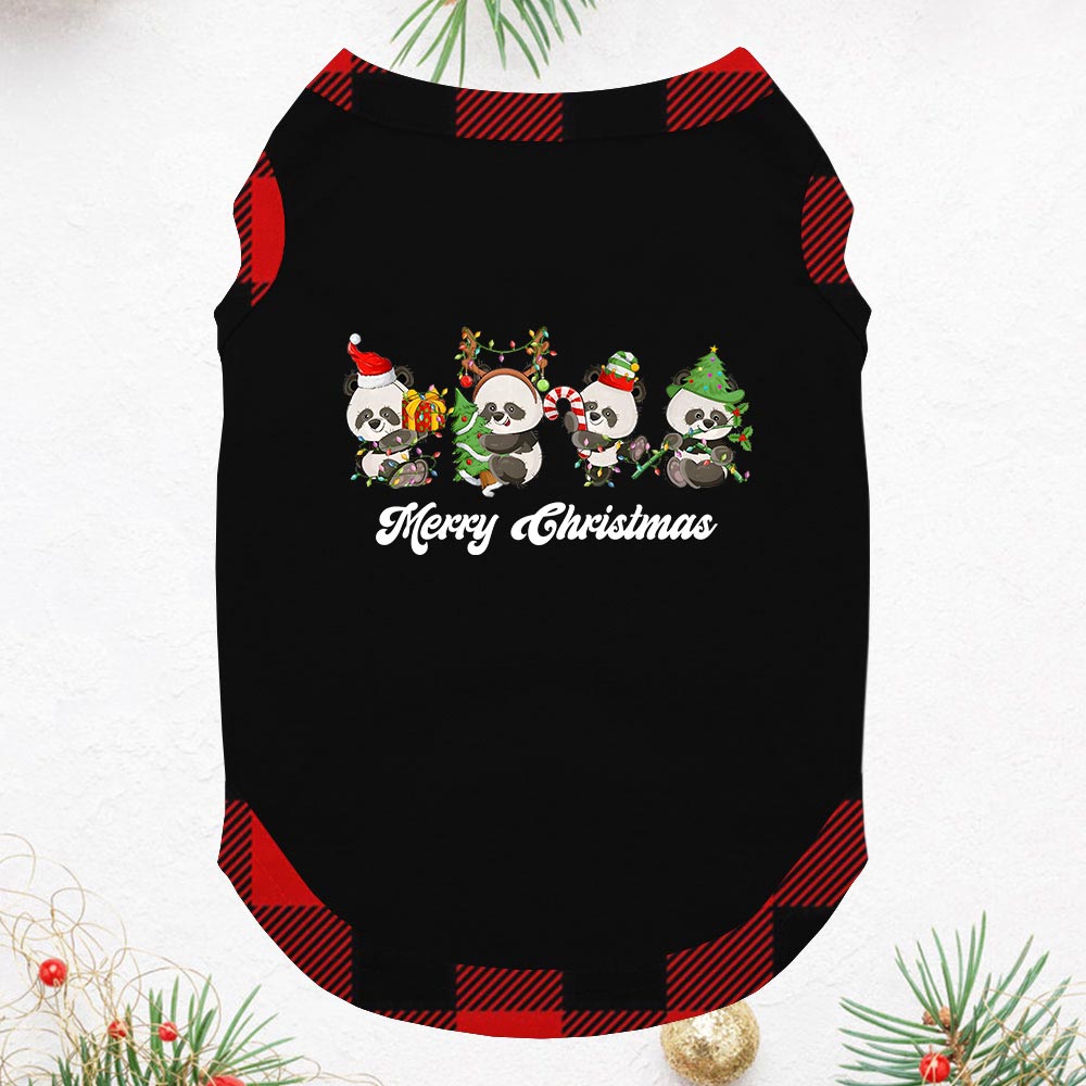Festive Pandas Matching Christmas Pjs Plaid Festive Pandas Matching Christmas Pjs Plaid
