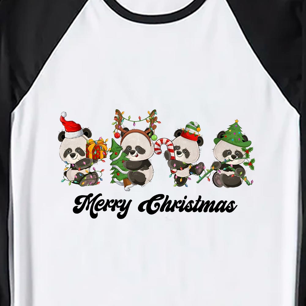 Merry Christmas Panda Matching Pajamas 6 Styles Merry Christmas Panda Matching Pajamas 6 Styles