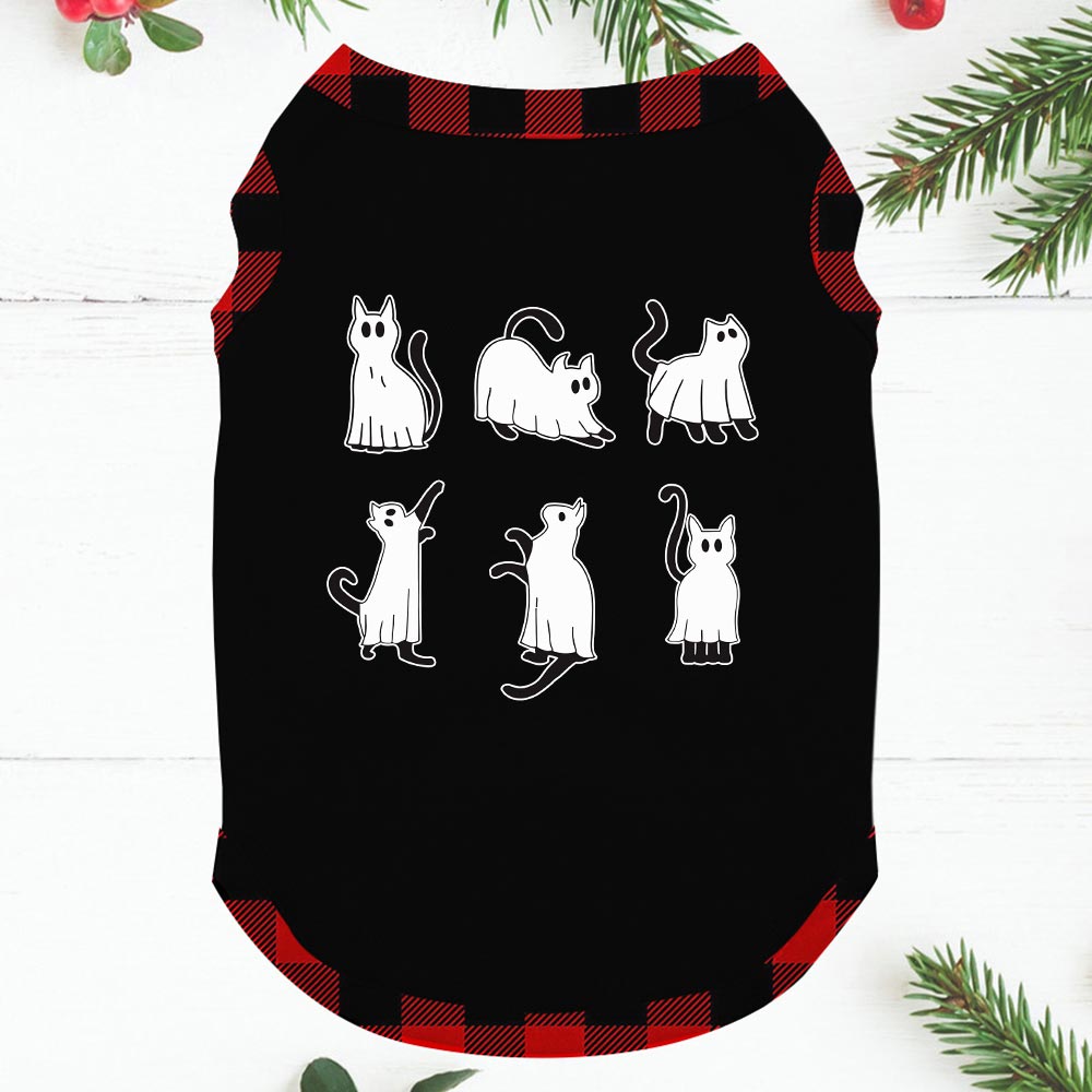 Spooky Ghost Cat Matching Halloween Sleepwear