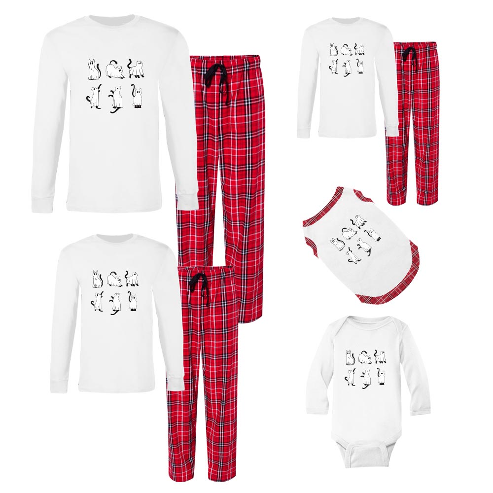 Ghost Cat Matching Halloween Jammies Cotton Ghost Cat Matching Halloween Jammies Cotton