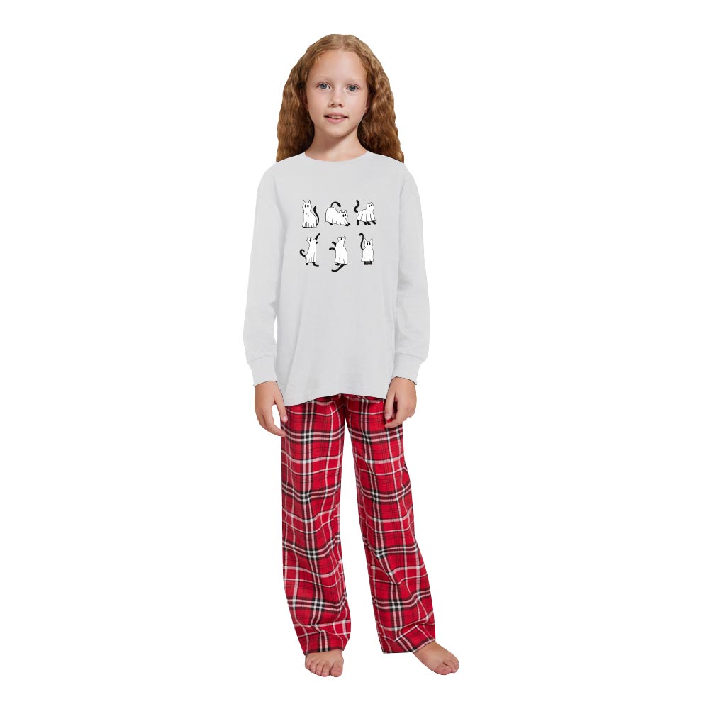 Ghost Cat Matching Halloween Jammies Cotton Ghost Cat Matching Halloween Jammies Cotton