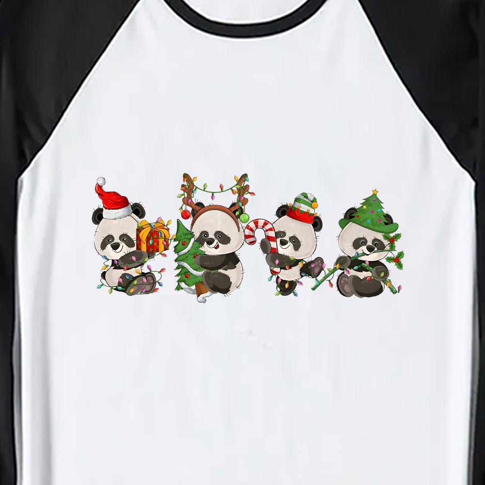 Festive Christmas Panda Matching Christmas Pajamas Festive Christmas Panda Matching Christmas Pajamas