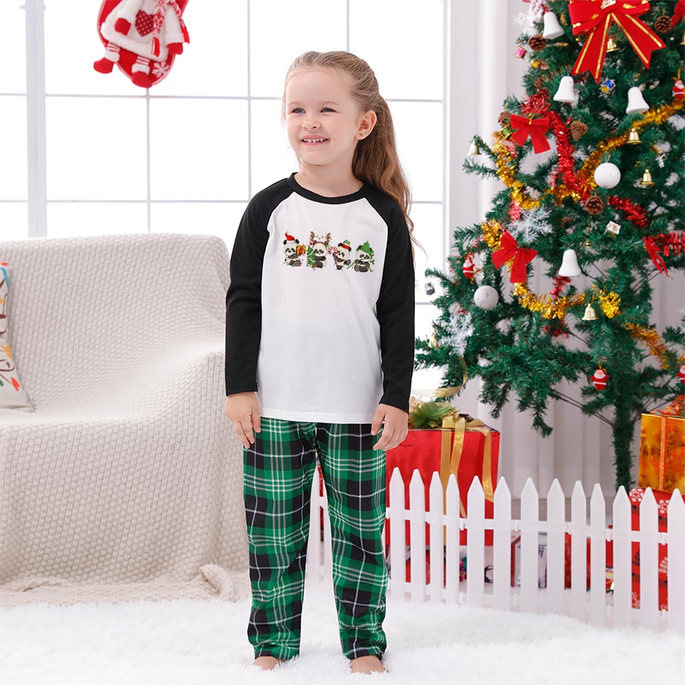 Festive Christmas Panda Matching Christmas Pajamas Festive Christmas Panda Matching Christmas Pajamas