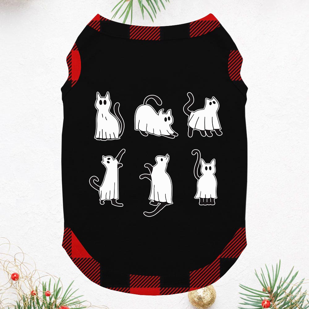 Ghost Cat Halloween Short Sleeve Pajamas Ghost Cat Halloween Short Sleeve Pajamas