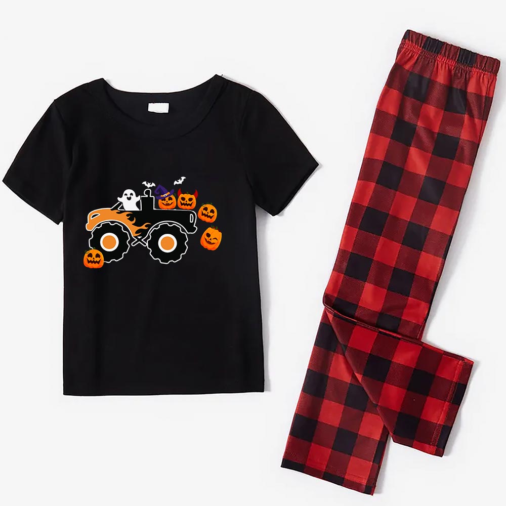 Halloween Truck Matching Family Pajamas Short Sleeve Halloween Truck Matching Family Pajamas Short Sleeve