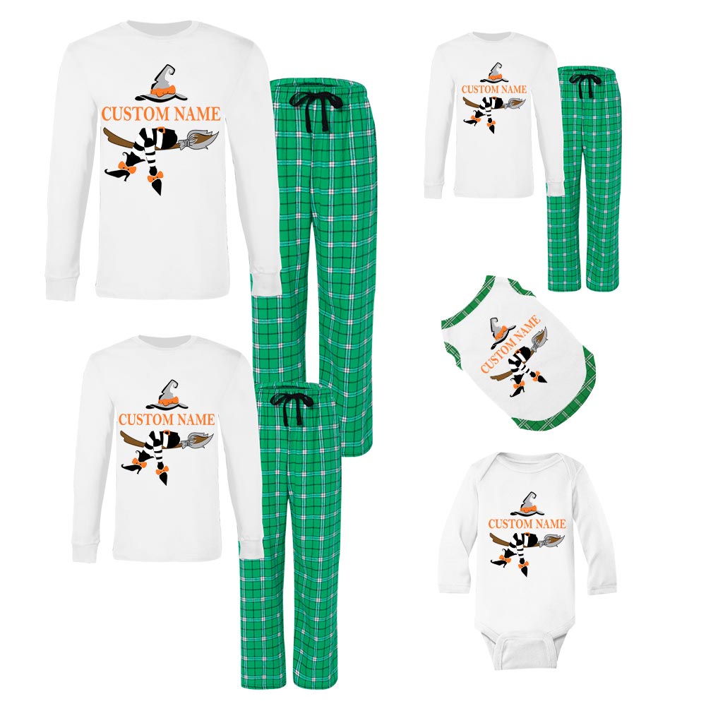 Personalized Name Witch Cotton Halloween Jammies Personalized Name Witch Cotton Halloween Jammies