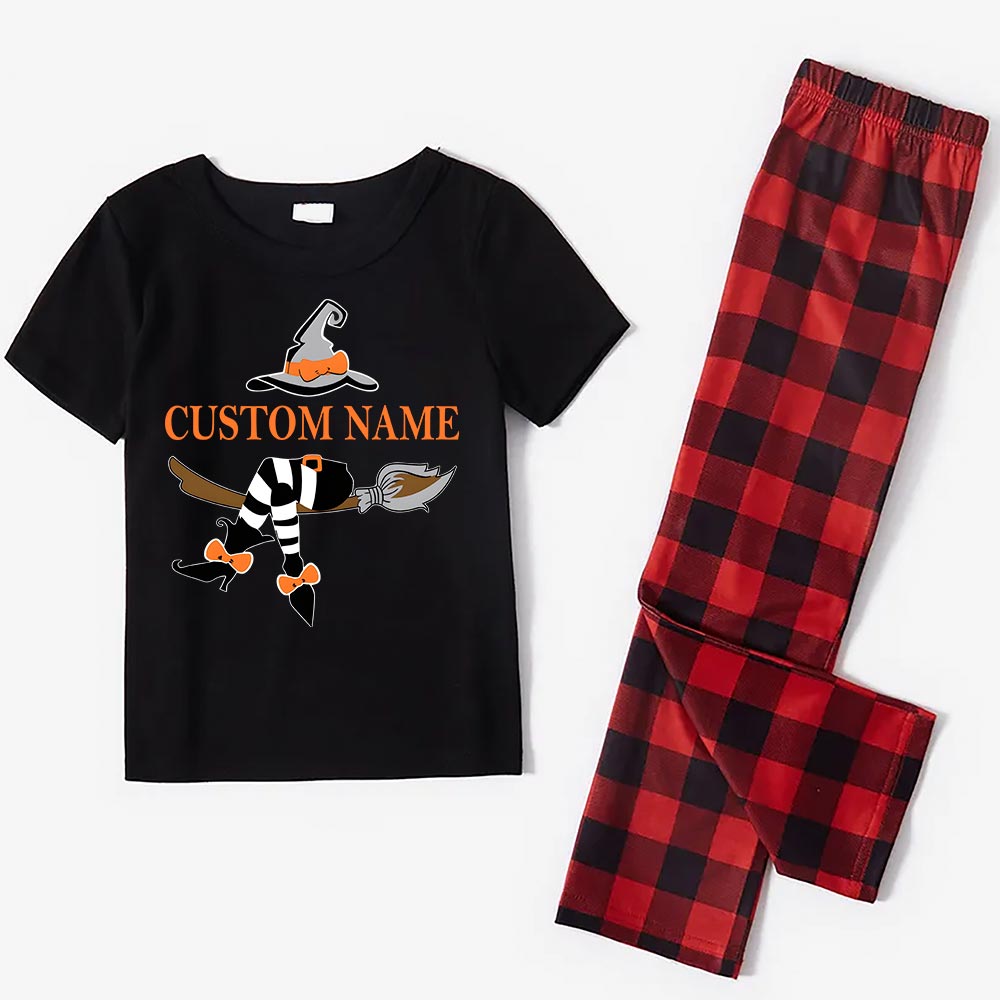 Custom Name Halloween Witch Matching Family PJs Custom Name Halloween Witch Matching Family PJs