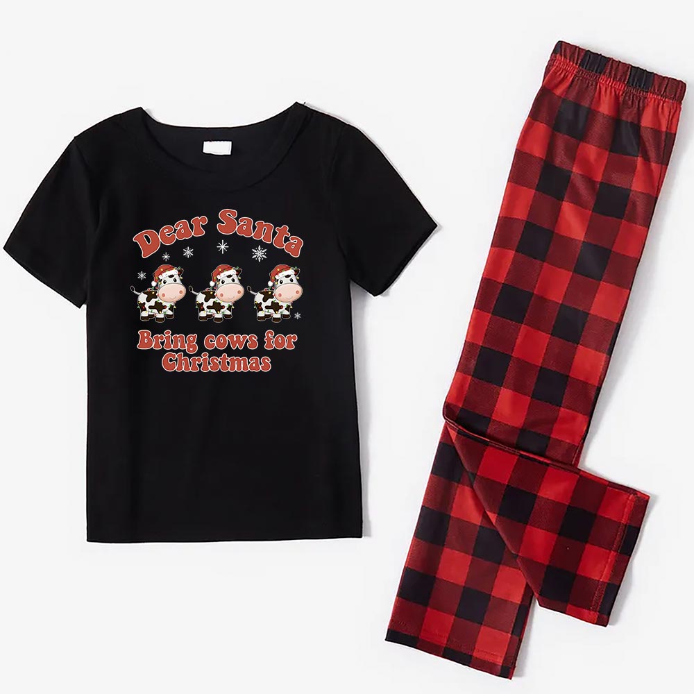 Unique Christmas Dairy Cow Jammies Short Sleeves Unique Christmas Dairy Cow Jammies Short Sleeves