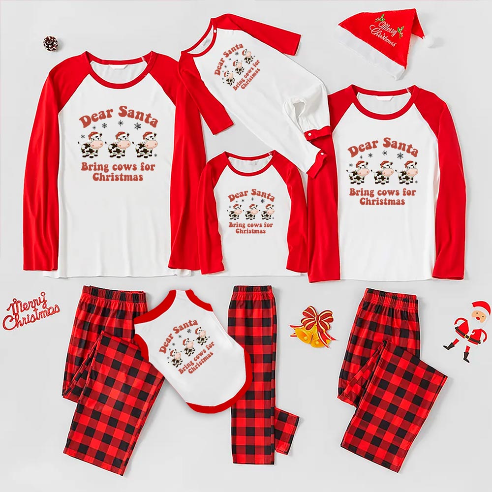 Matching Baby Dairy Cows Christmas Jammies Plaid Matching Baby Dairy Cows Christmas Jammies Plaid