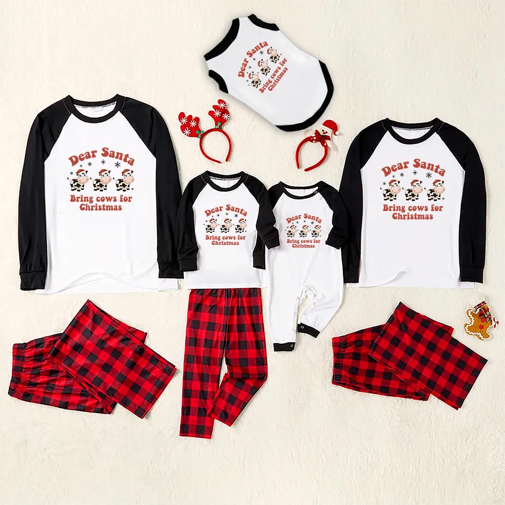 Matching Baby Dairy Cows Christmas Jammies Plaid Matching Baby Dairy Cows Christmas Jammies Plaid