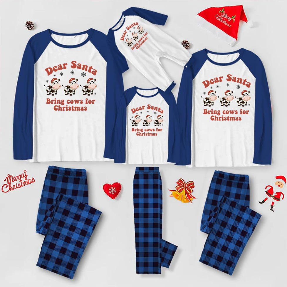 Matching Baby Dairy Cows Christmas Jammies Plaid Matching Baby Dairy Cows Christmas Jammies Plaid