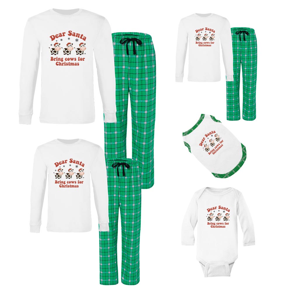 Cute Matching Christmas Cow Pjs Cotton Cute Matching Christmas Cow Pjs Cotton