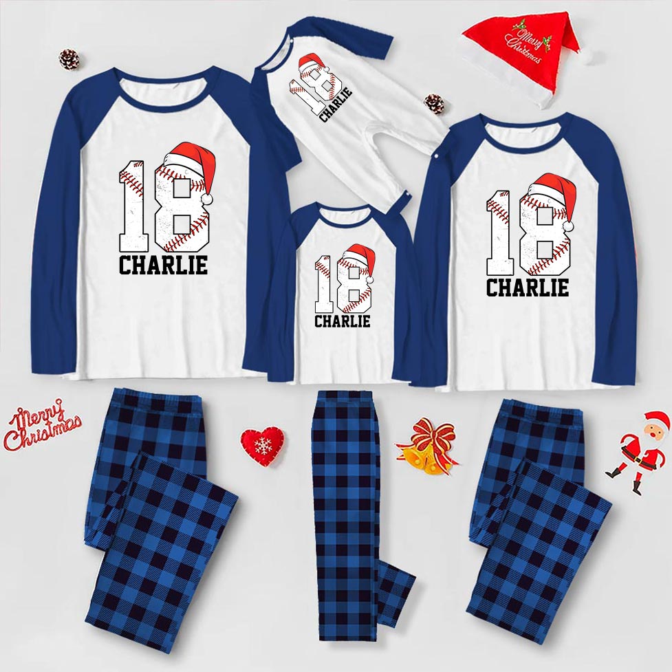 100% Cotton Christmas Baseball Pajamas Customisable 100% Cotton Christmas Baseball Pajamas Customisable