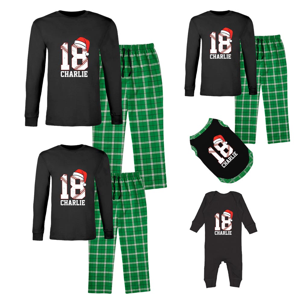 100% Cotton Christmas Baseball Pajamas Customisable 100% Cotton Christmas Baseball Pajamas Customisable