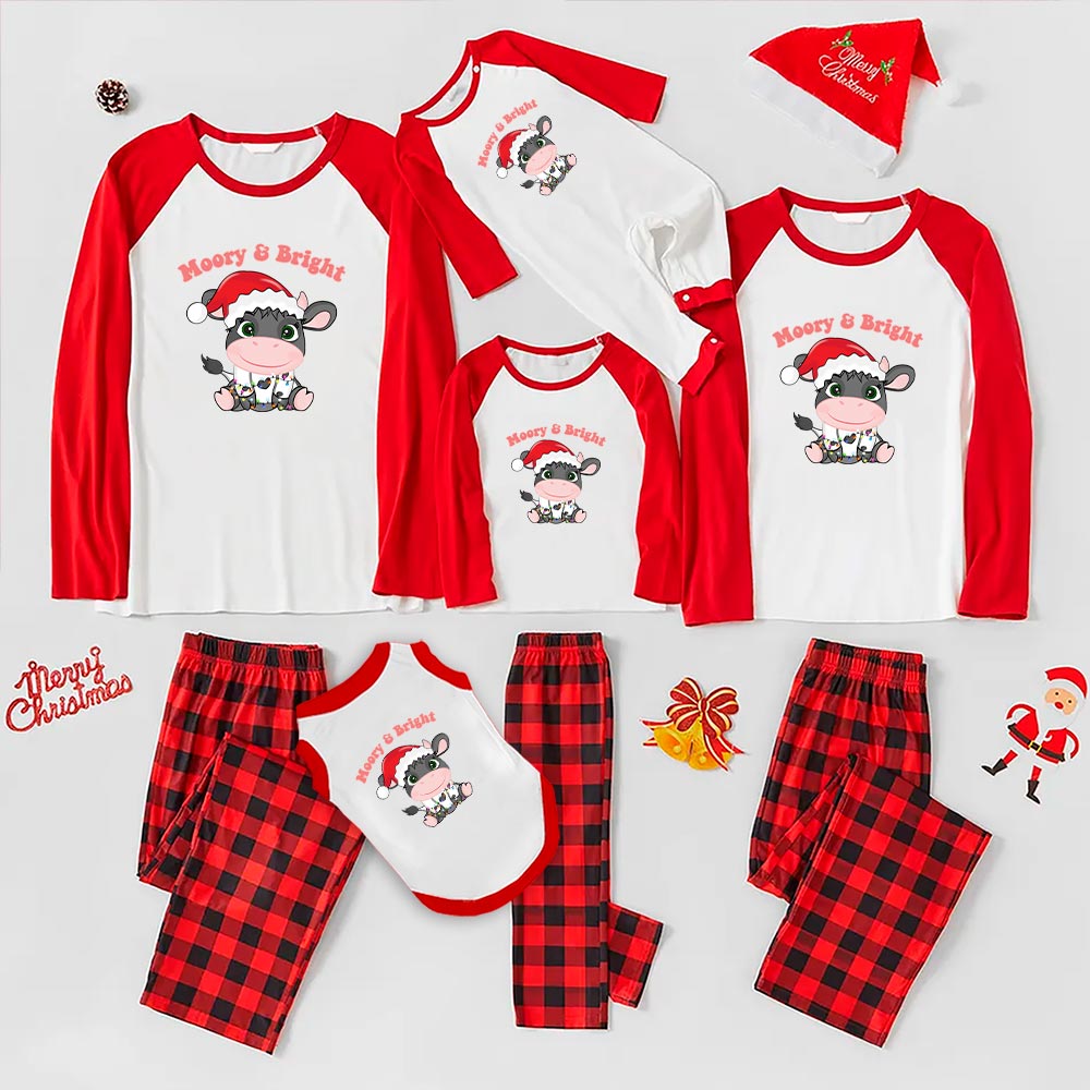Matching Dairy Cow Christmas Pajamas Long Sleeves Matching Dairy Cow Christmas Pajamas Long Sleeves