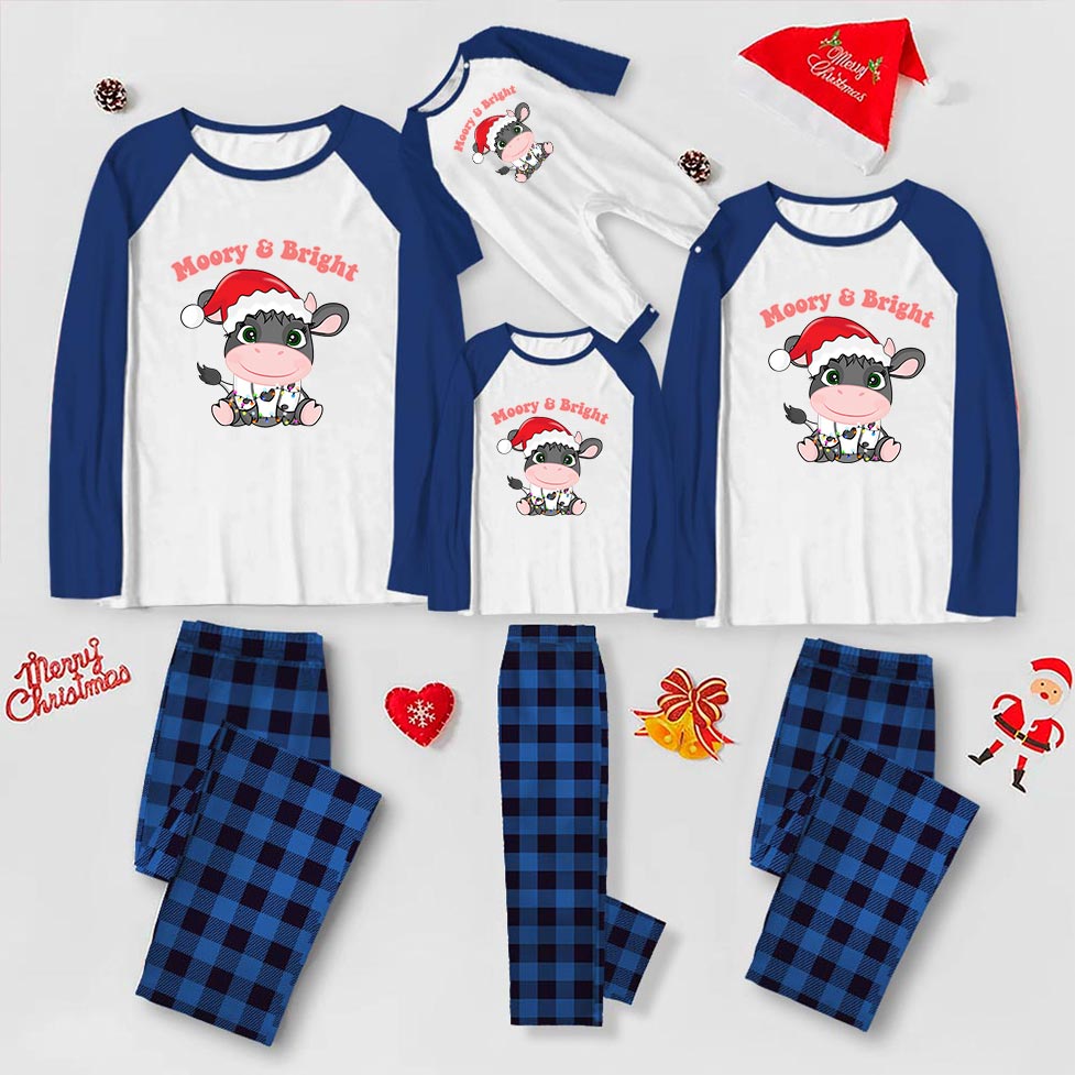 Matching Dairy Cow Christmas Pajamas Long Sleeves Matching Dairy Cow Christmas Pajamas Long Sleeves