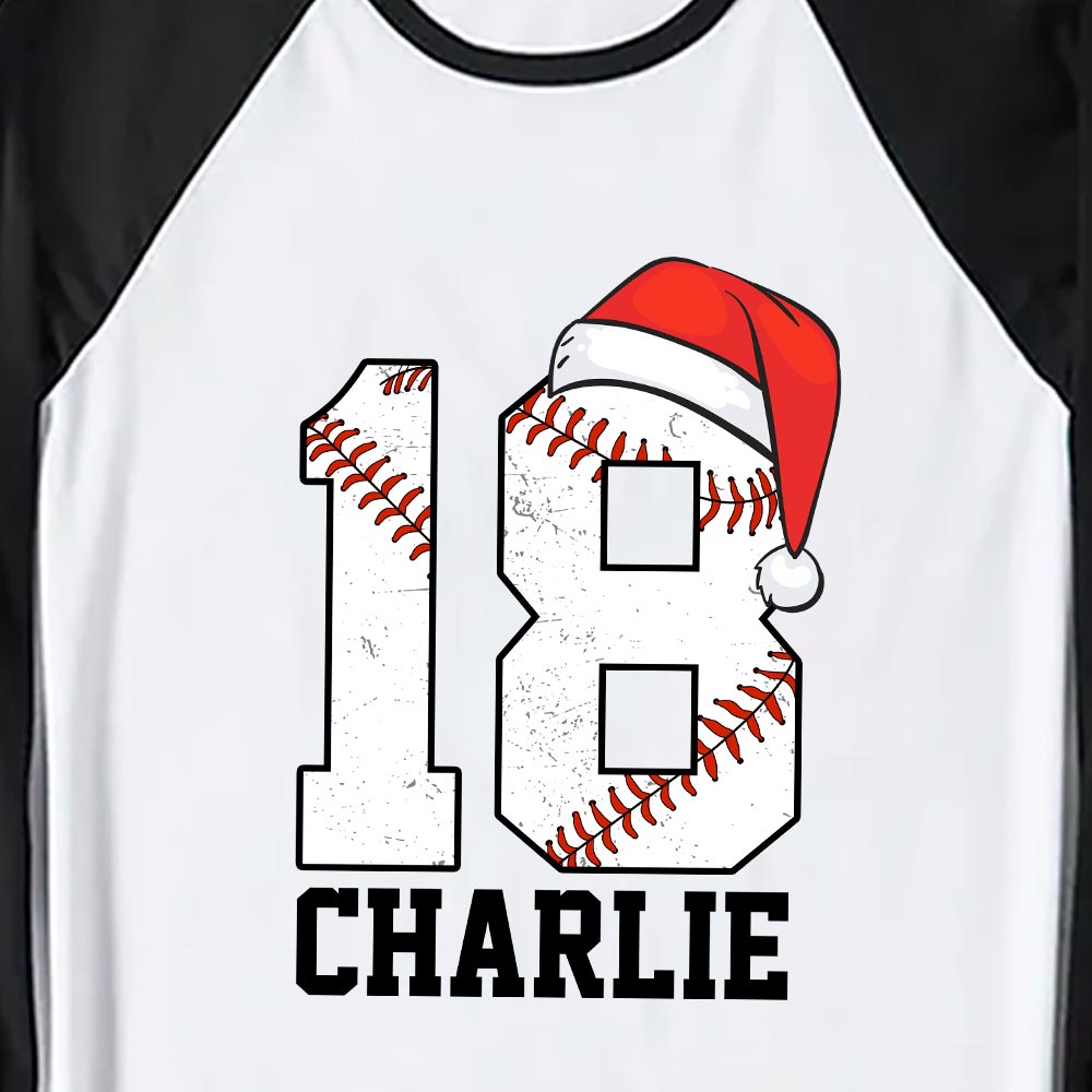 Baseball Christmas Pajamas Custom Name And Number White Baseball Christmas Pajamas Custom Name And Number White