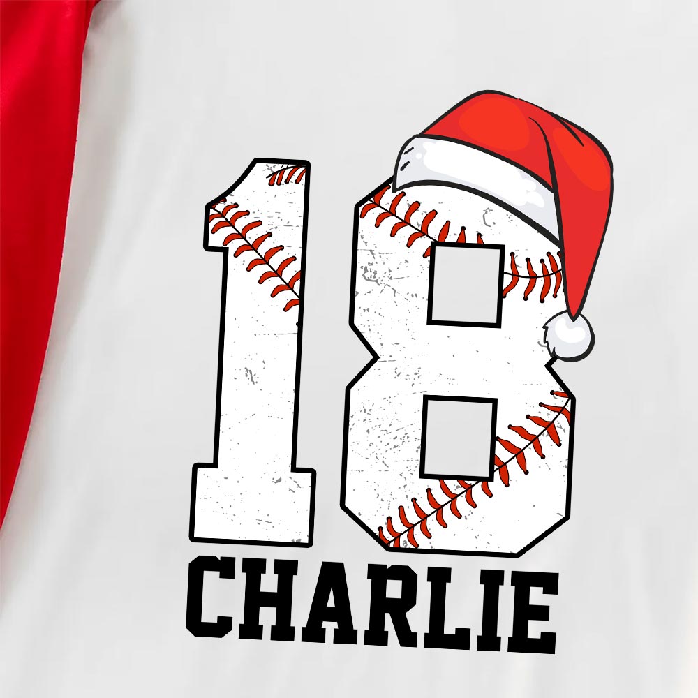 Christmas Baseball Pjs Custom Your Number And Name