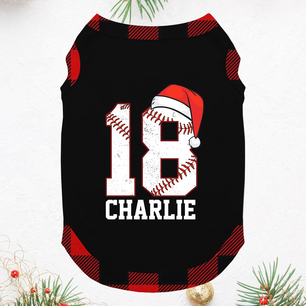 Christmas Baseball Pjs Custom Your Number And Name
