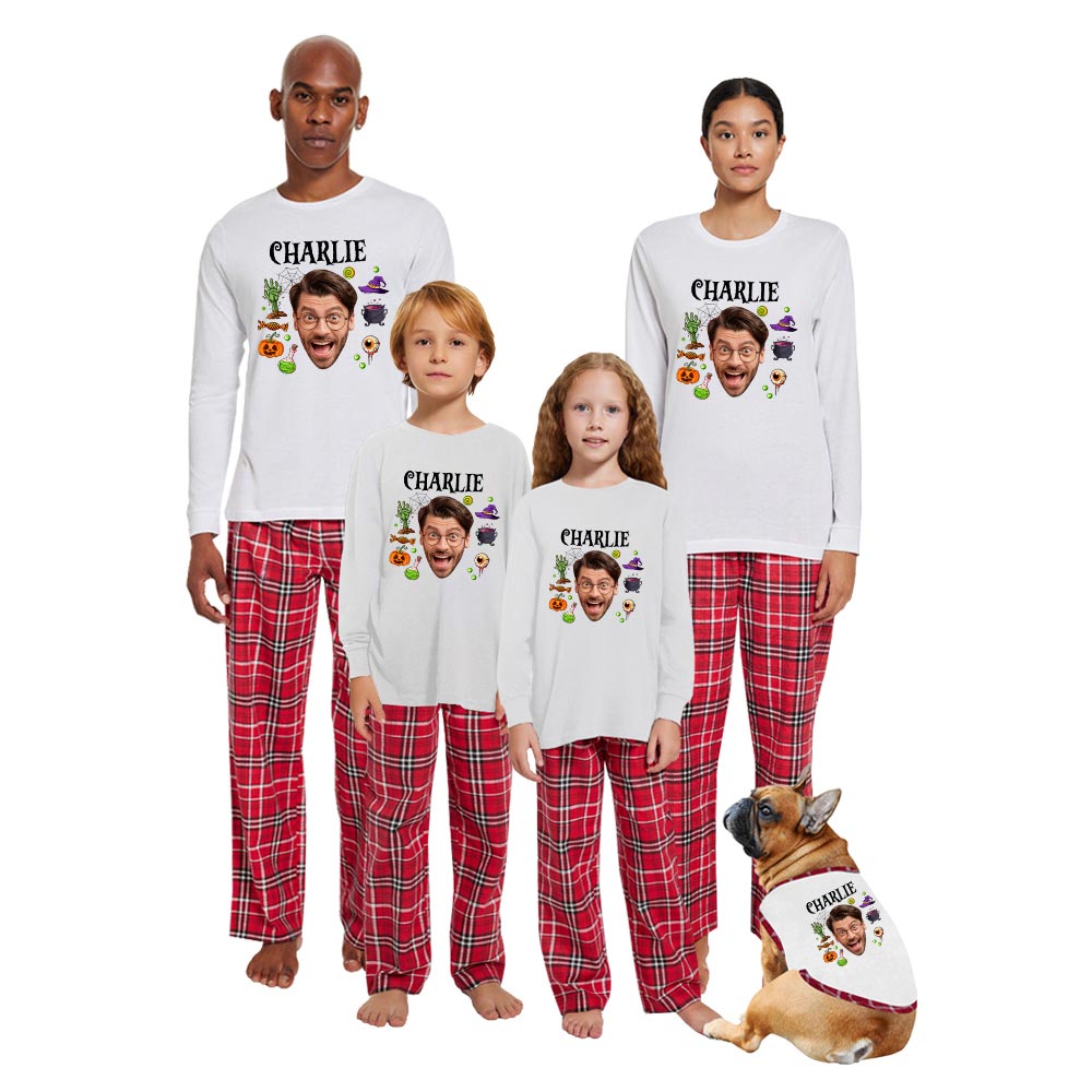 Custom Face and Name Cotton Halloween Pajamas Custom Face and Name Cotton Halloween Pajamas