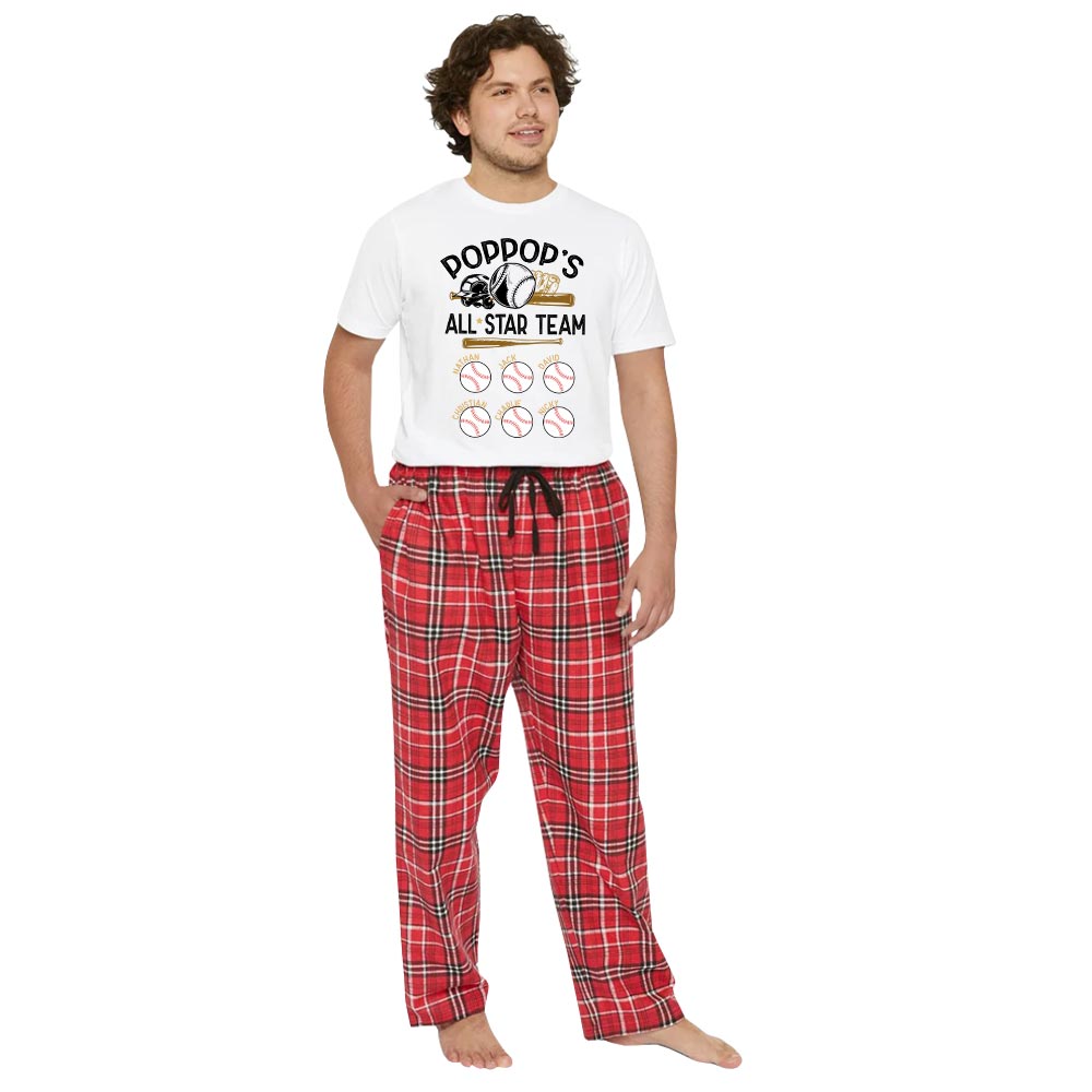 Personalized Baseball Star Team Cotton Pajamas Personalized Baseball Star Team Cotton Pajamas