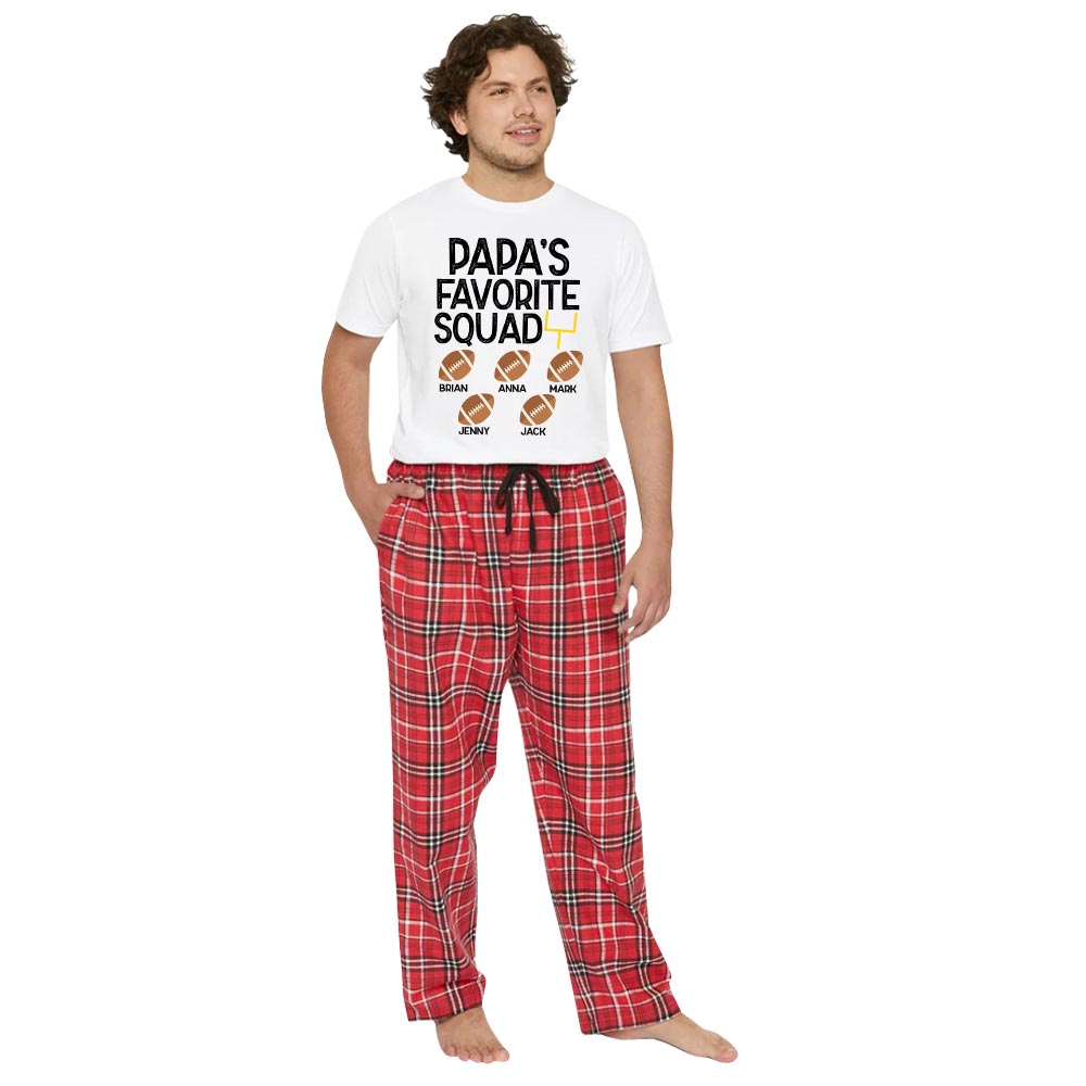 Personalized Name Papa Favorite Squad Football Pajamas Personalized Name Papa Favorite Squad Football Pajamas