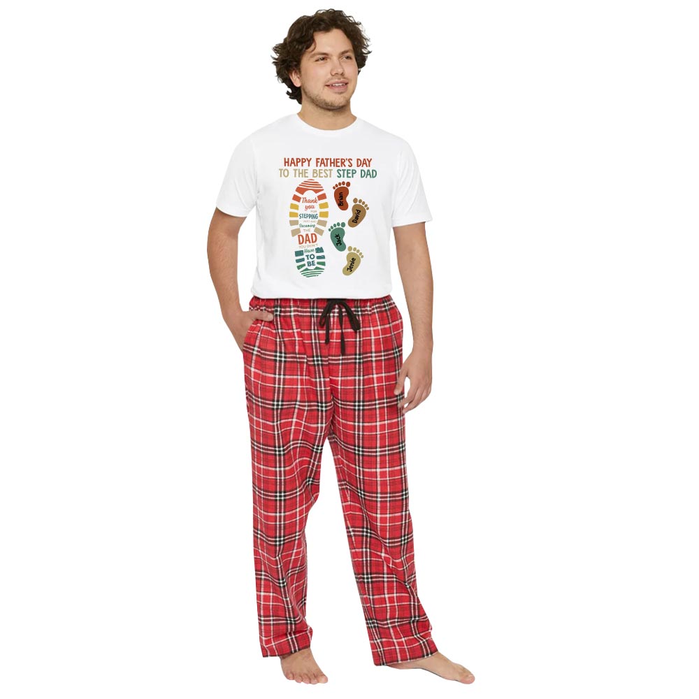 Personalized Name Best Step Dad Cotton Pajamas Personalized Name Best Step Dad Cotton Pajamas