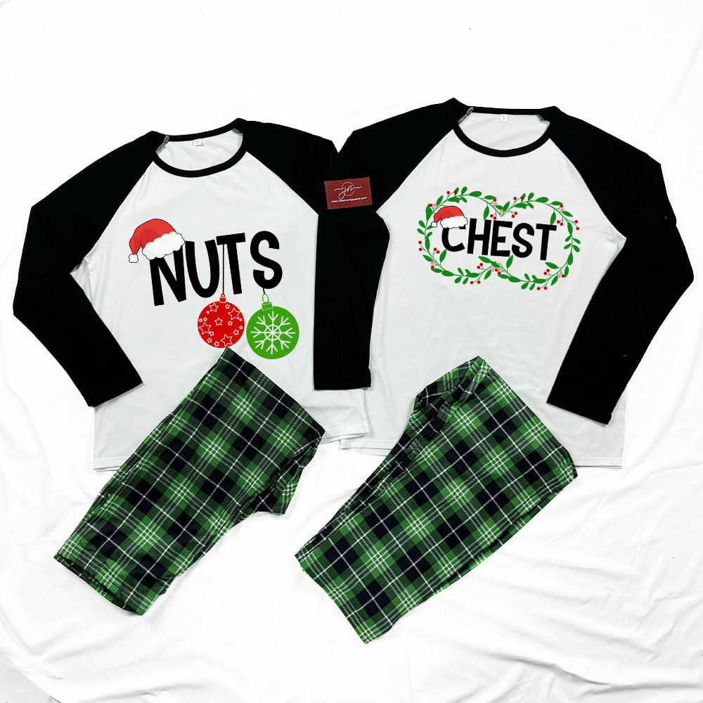 Chest And Nuts Couples Matching Xmas Pjs Chest And Nuts Couples Matching Xmas Pjs