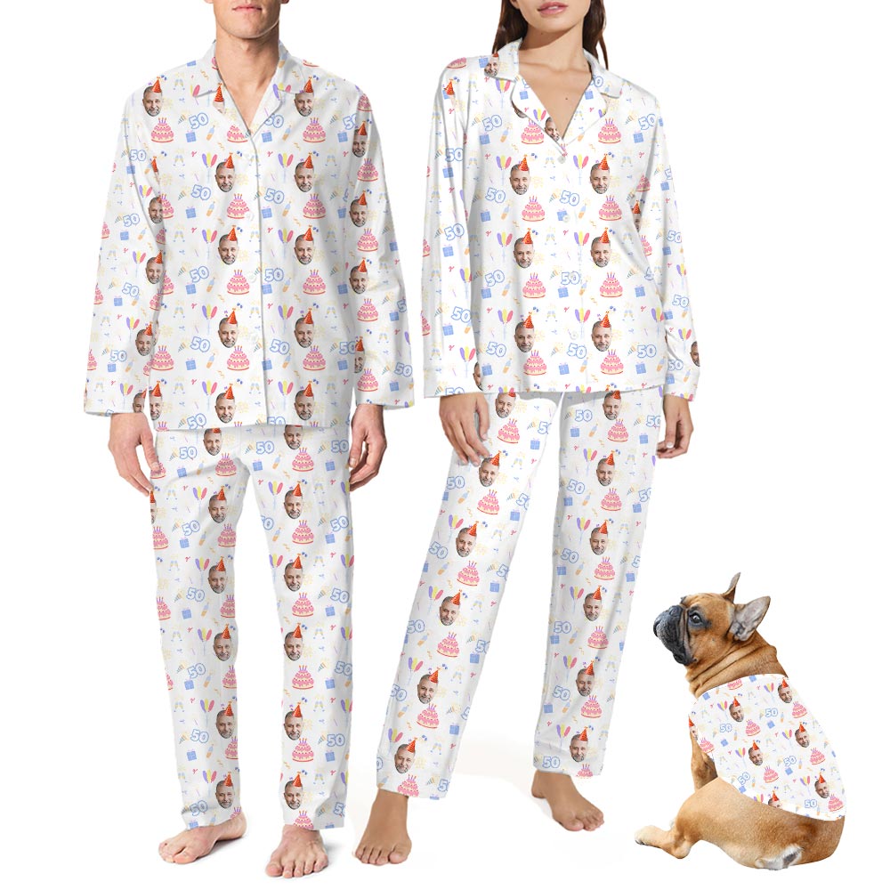 Personalized Age And Face Birthday Theme Pajamas Personalized Age And Face Birthday Theme Pajamas