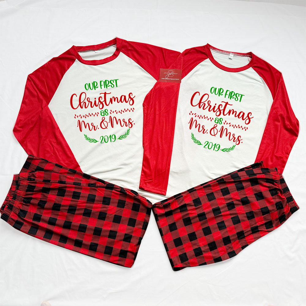 Personalized First Christmas As Mr And Mrs Matching Pajamas For Couples Personalized First Christmas As Mr And Mrs Matching Pajamas For Couples