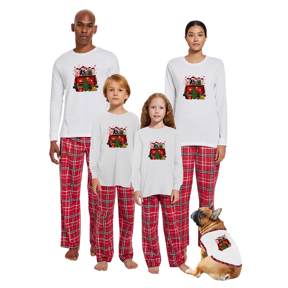 Cow Pig Farm Animals Christmas Pjs 100% Cotton Funny Cow Pig Farm Animals Christmas Pjs 100% Cotton Funny