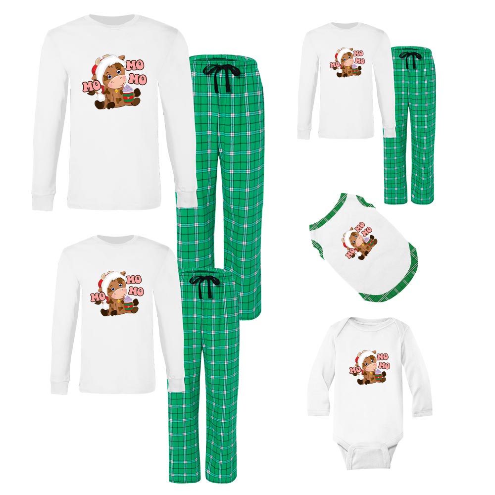 Unique Christmas Cow Cotton Pajamas Long Sleeve Unique Christmas Cow Cotton Pajamas Long Sleeve