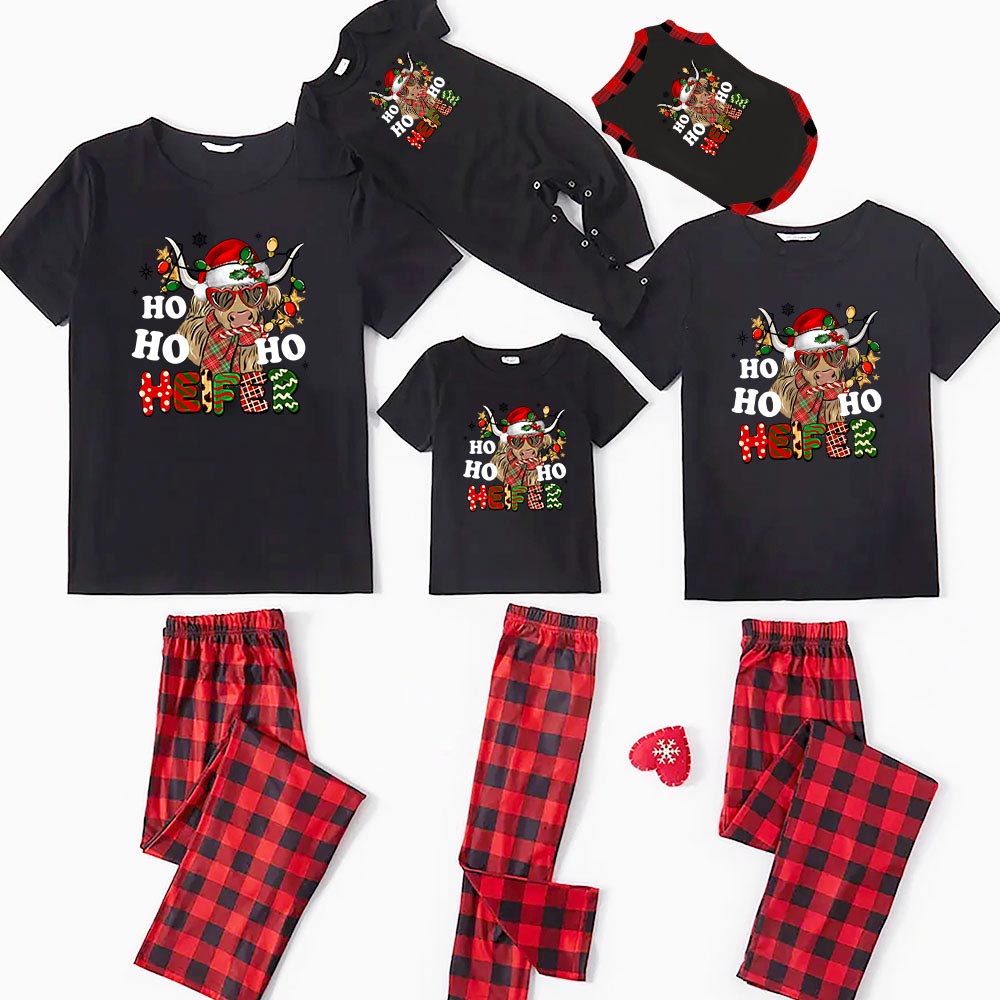 Western Cow Matching Christmas Pjs For Family Western Cow Matching Christmas Pjs For Family