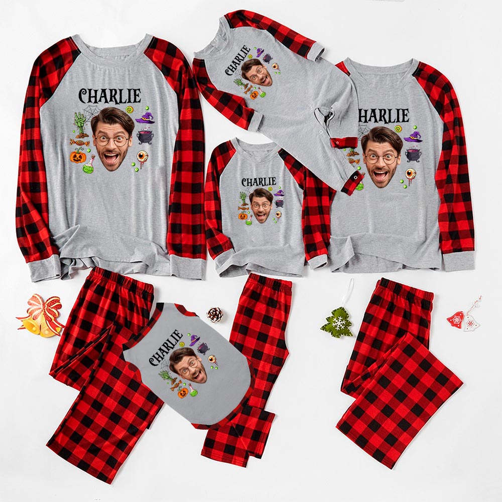 Custom Face And Name Spooky Halloween Pajamas Custom Face And Name Spooky Halloween Pajamas