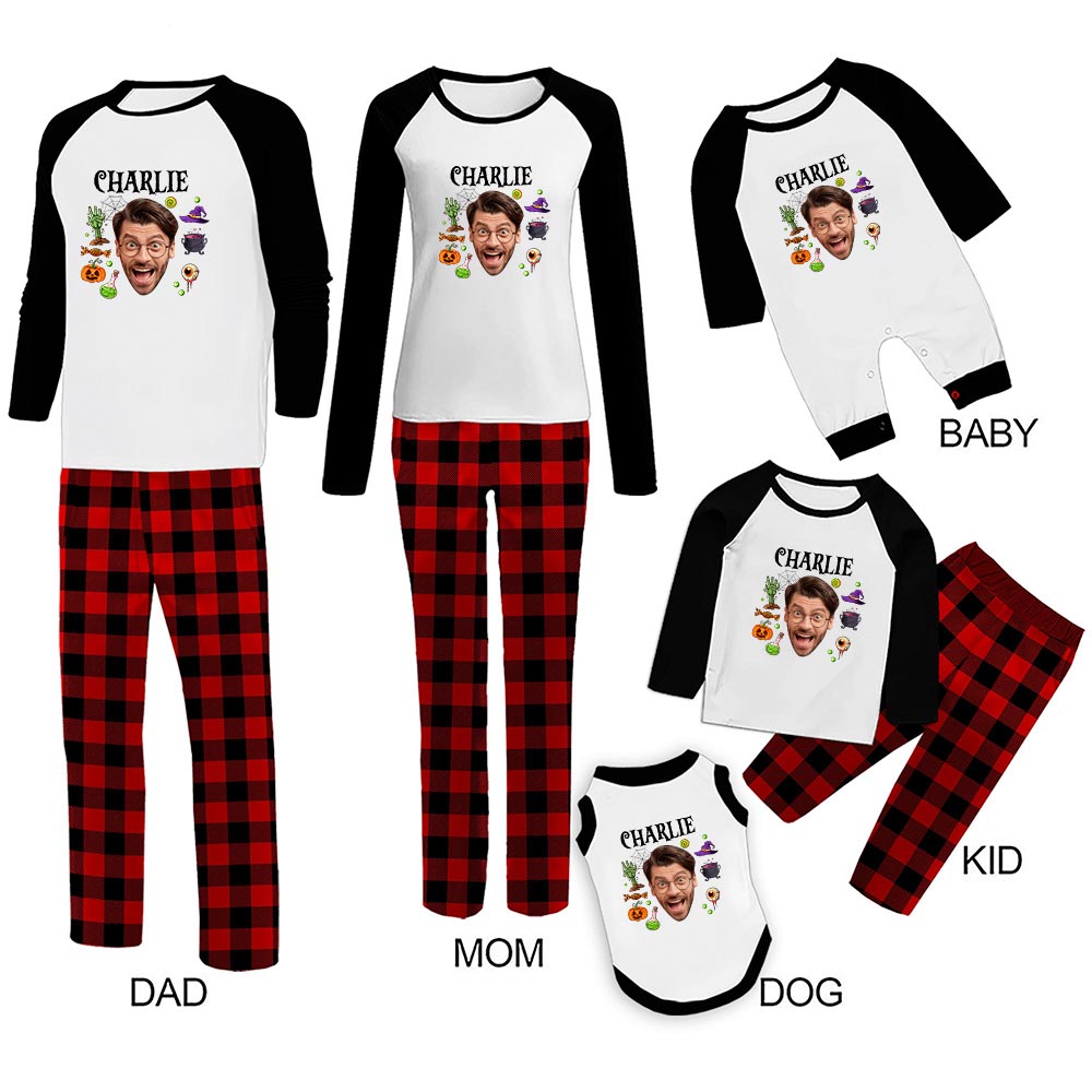 Custom Face And Name Spooky Halloween Pajamas Custom Face And Name Spooky Halloween Pajamas