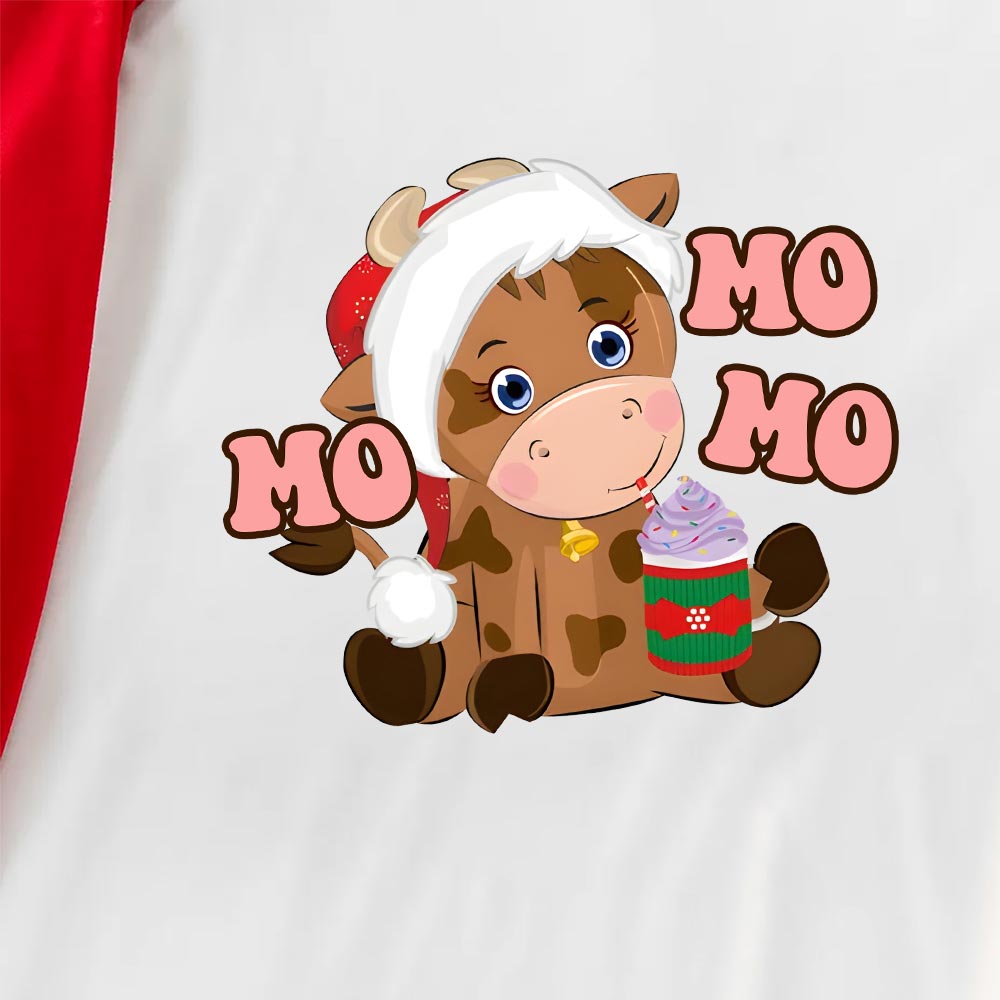 Plaid Matching Pjs Print Christmas Cow Mo Mo Mo