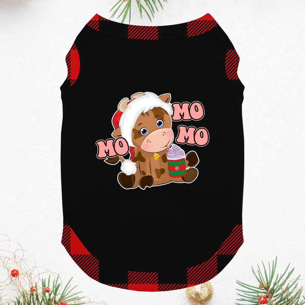 Plaid Matching Pjs Print Christmas Cow Mo Mo Mo