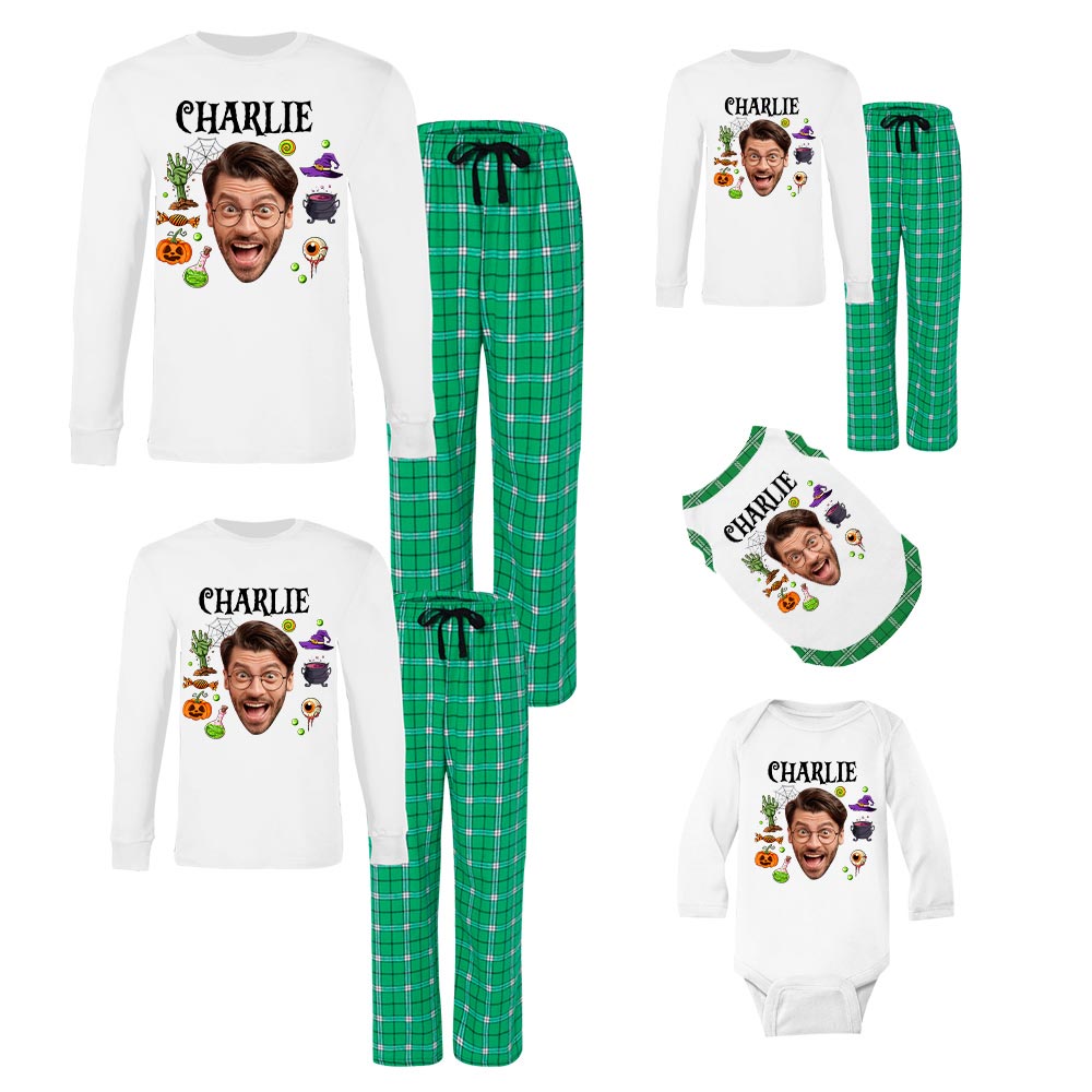 Custom Face and Name Cotton Halloween Pajamas Custom Face and Name Cotton Halloween Pajamas