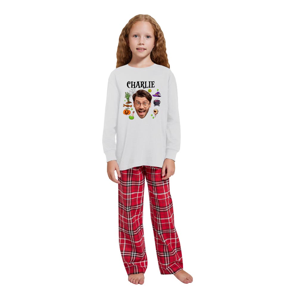 Custom Face and Name Cotton Halloween Pajamas Custom Face and Name Cotton Halloween Pajamas