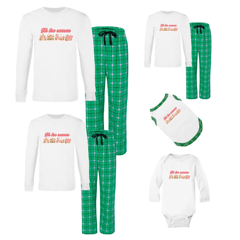 Cotton Matching Christmas Pjs Print Gingerbread House Tis The Season Cotton Matching Christmas Pjs Print Gingerbread House Tis The Season